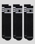 3 Pack - Logo Stripe Crew - Black