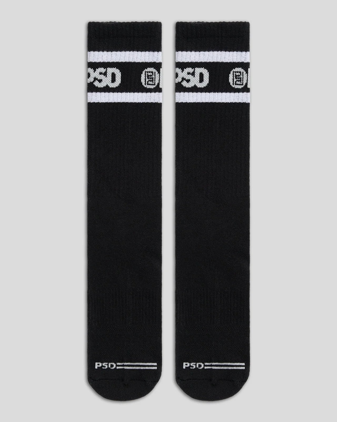 3 Pack - Logo Stripe Crew - Black